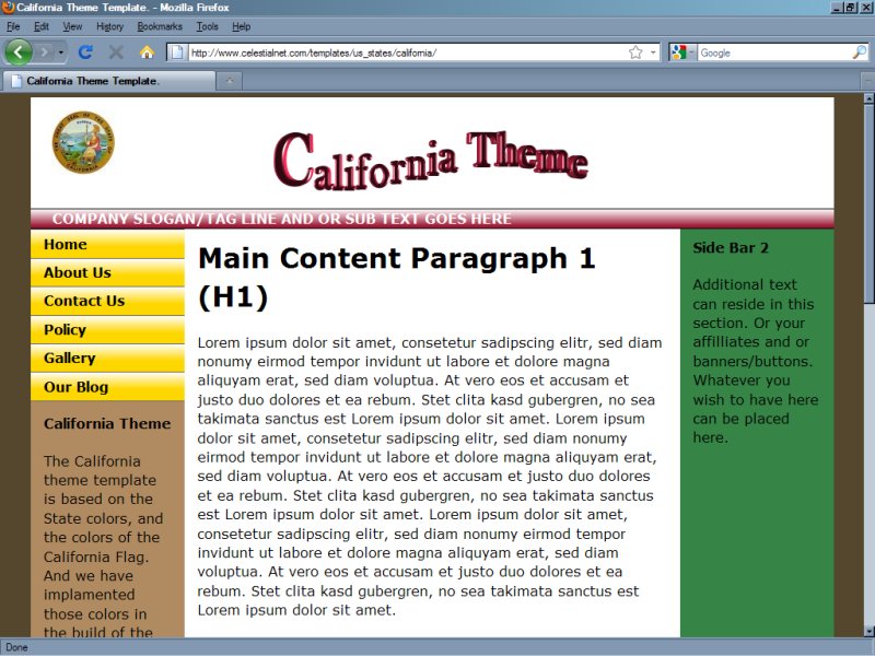 California Theme Template California Theme Template