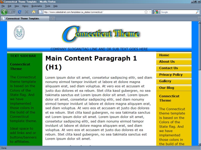 Connecticut Theme Template Connecticut Theme Template