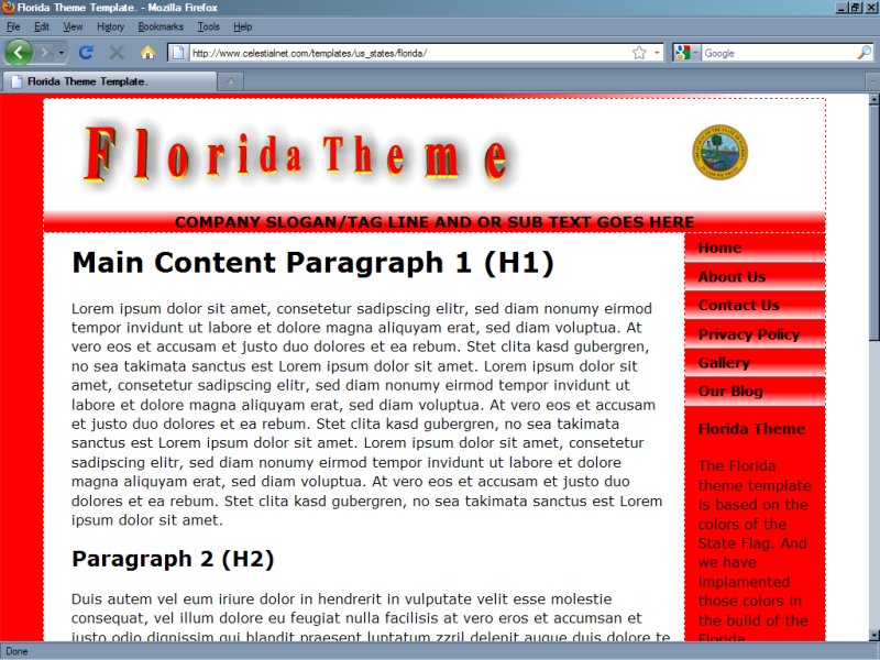 Florida Theme Template Florida Theme Template