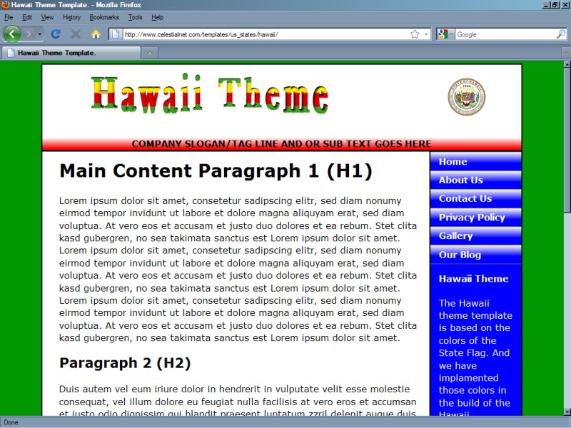 Hawaii Theme Template Hawaii Theme Template