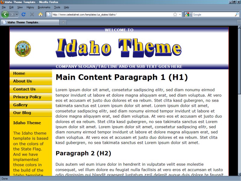 Idaho Theme Template Idaho Theme Template