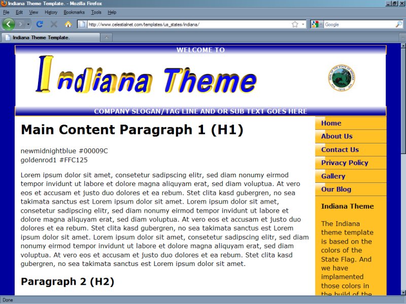 Indiana Theme Template Indiana Theme Template
