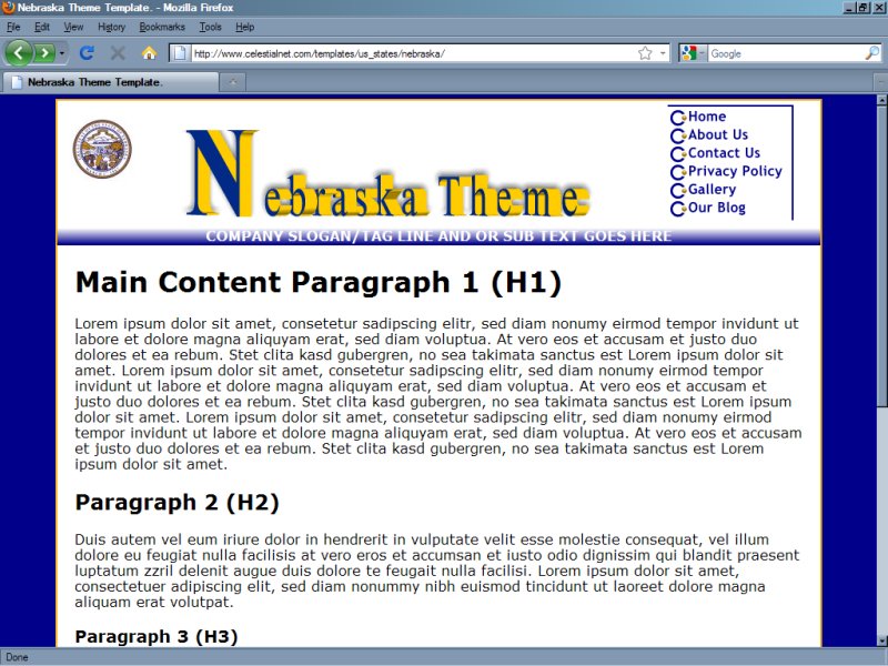 Nebraska Theme Template Nebraska Theme Template