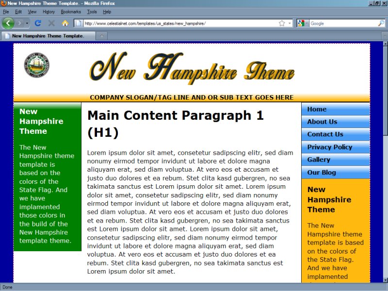 New Hampshire Theme Template New Hampshire Theme Template