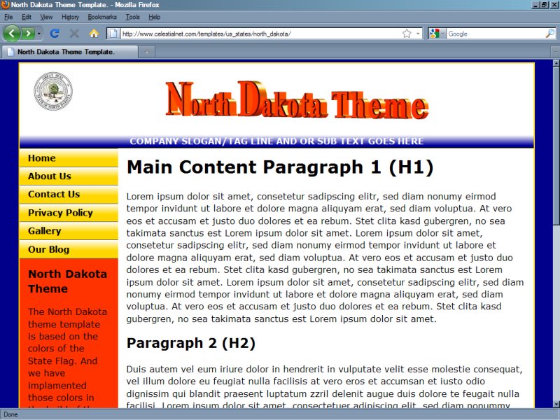 North Dakota Theme Template North Dakota Theme Template