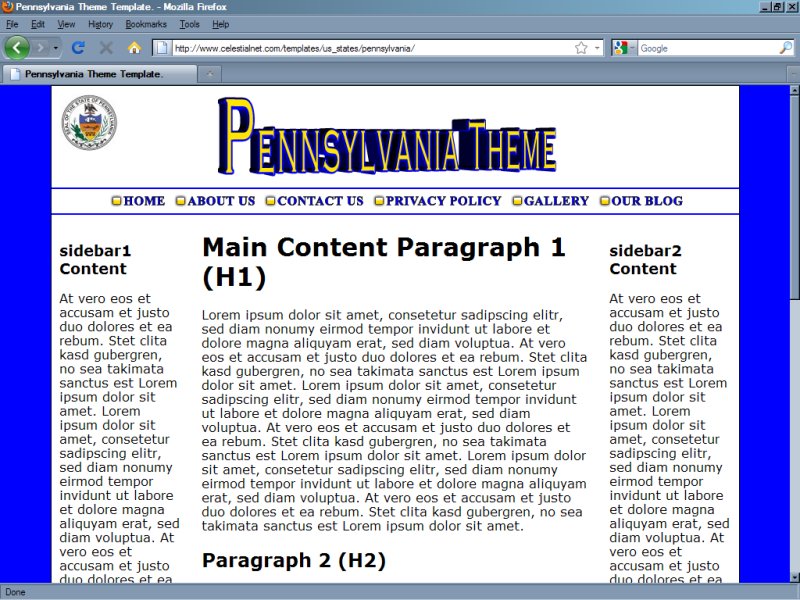 Pennsylvania Theme Template Pennsylvania Theme Template