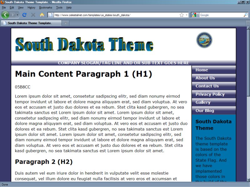 South Dakota Theme Template South Dakota Theme Template