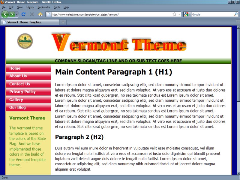 Vermont Theme Template Vermont Theme Template