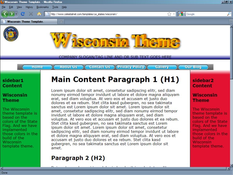 Wisconsin Theme Template Wisconsin Theme Template