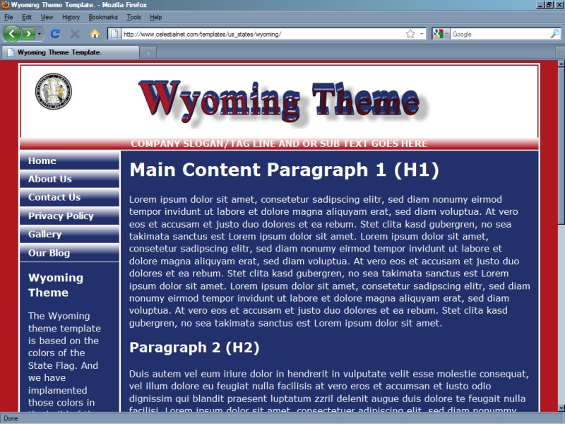 Wyoming Theme Template Wyoming Theme Template